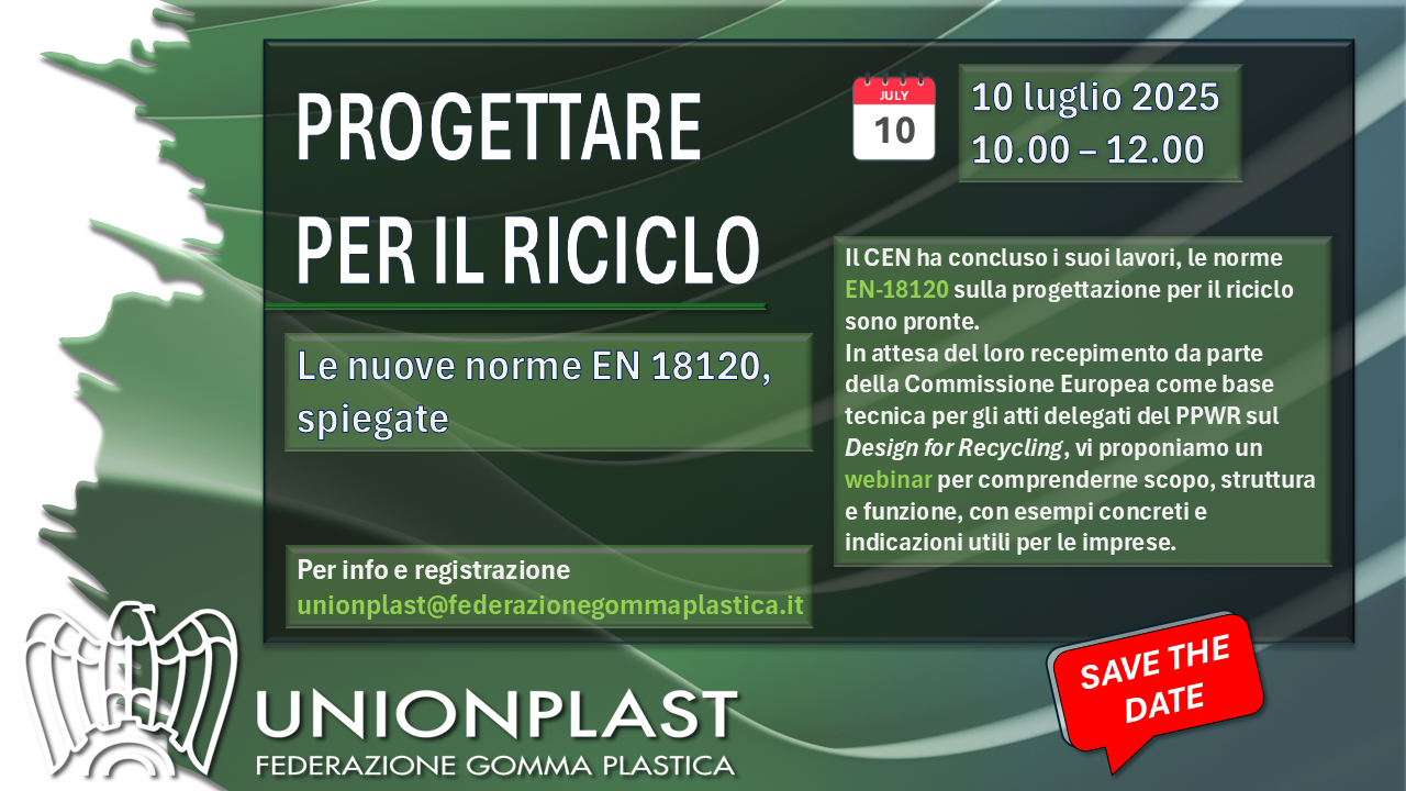 SAVE THE DATE – 10 luglio 2025 – Webinar | Le norme EN 18120 sul Design for Recycling